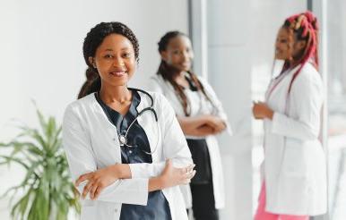 group of diverse female doctors